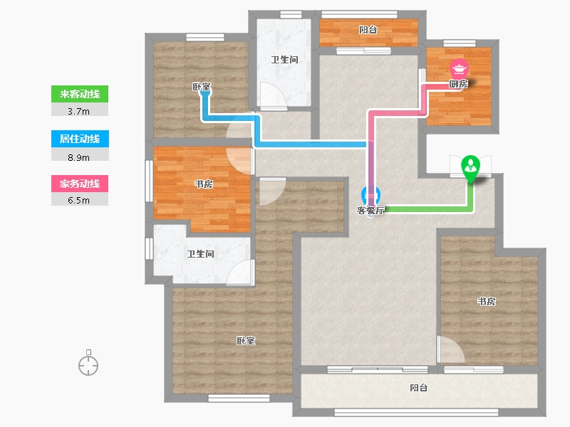 河南省-开封市-融创开封宸院-115.99-户型库-动静线