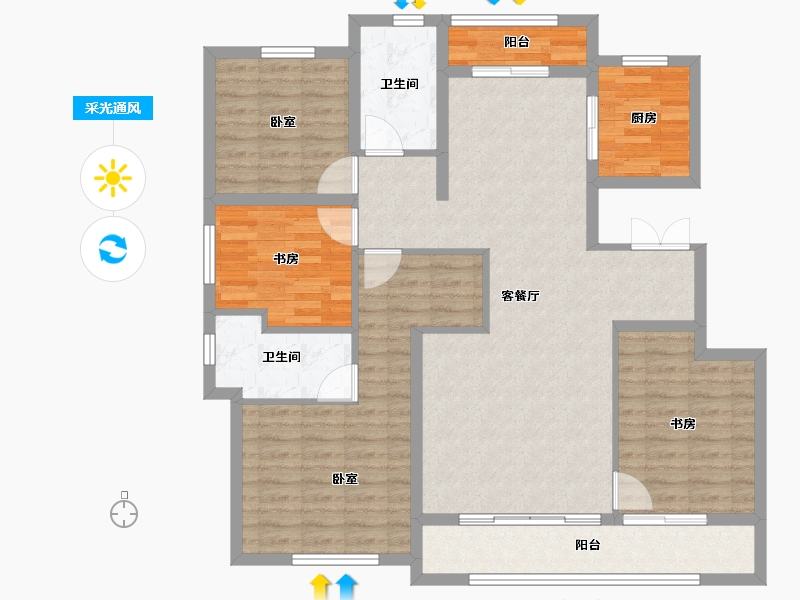 河南省-开封市-融创开封宸院-115.99-户型库-采光通风