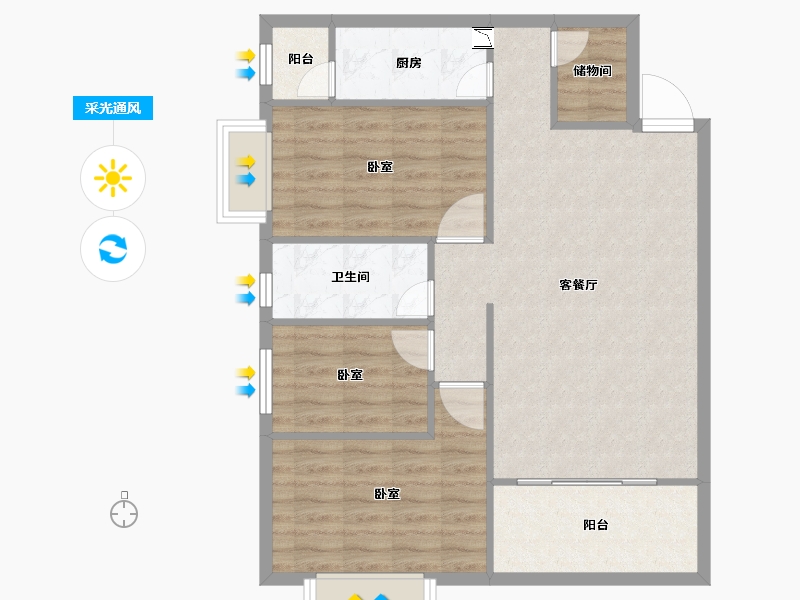 湖南省-怀化市-嘉鸿天街（榆园）-83.24-户型库-采光通风