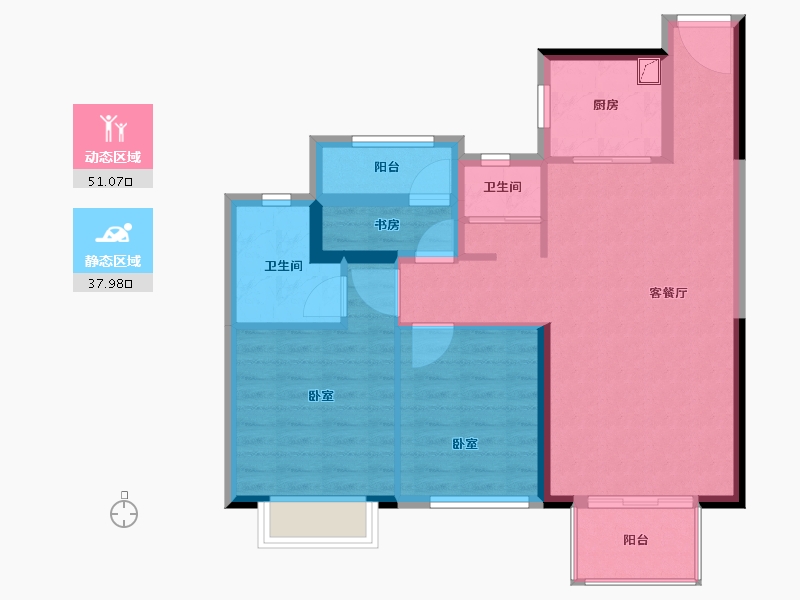 湖南省-郴州市-郴州中梁首府-79.51-户型库-动静分区