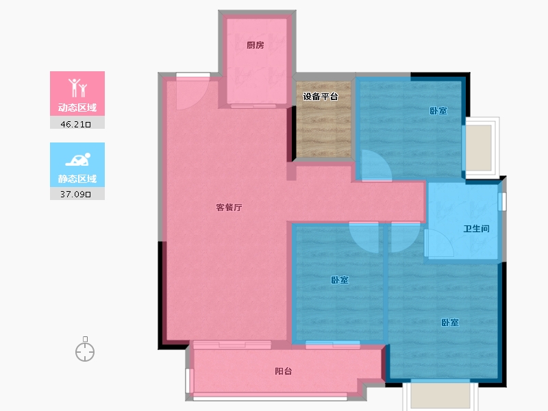 广东省-汕头市-双悦湾-78.35-户型库-动静分区