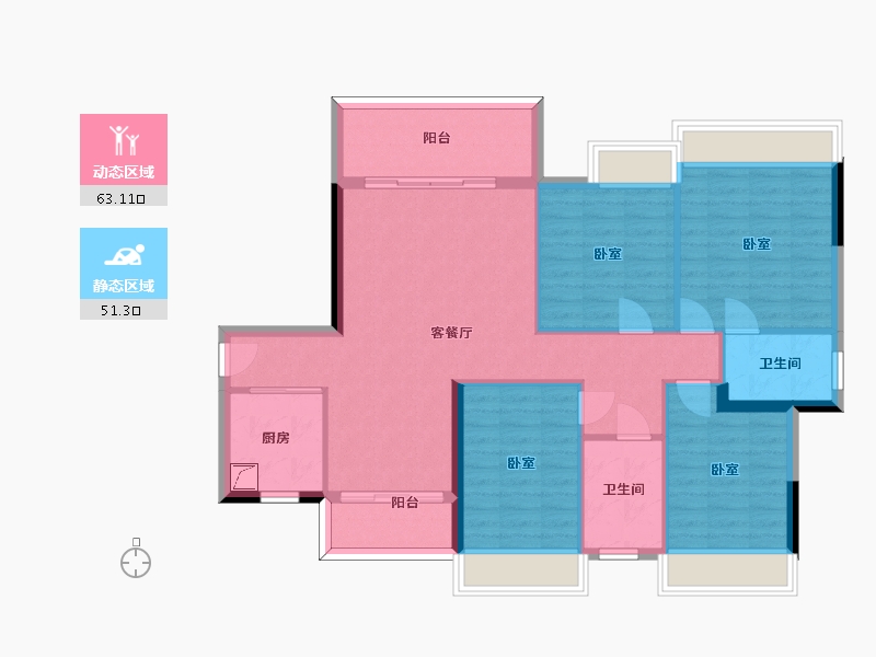 广东省-珠海市-金裕·香泉丽都-103.35-户型库-动静分区