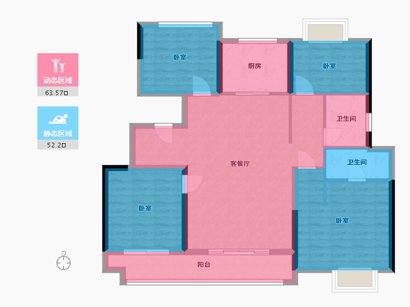 福建省-福州市-世茂悦滨江-104.00-户型库-动静分区