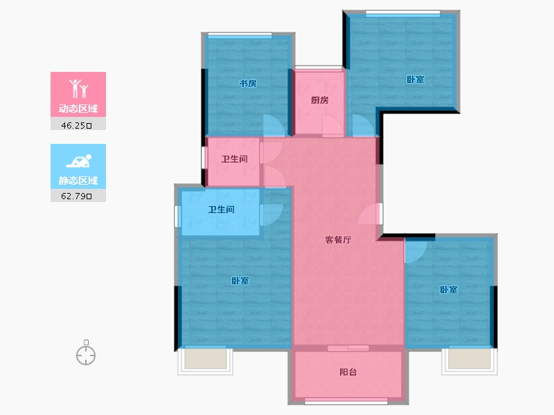 浙江省-湖州市-中梁首府-98.60-户型库-动静分区