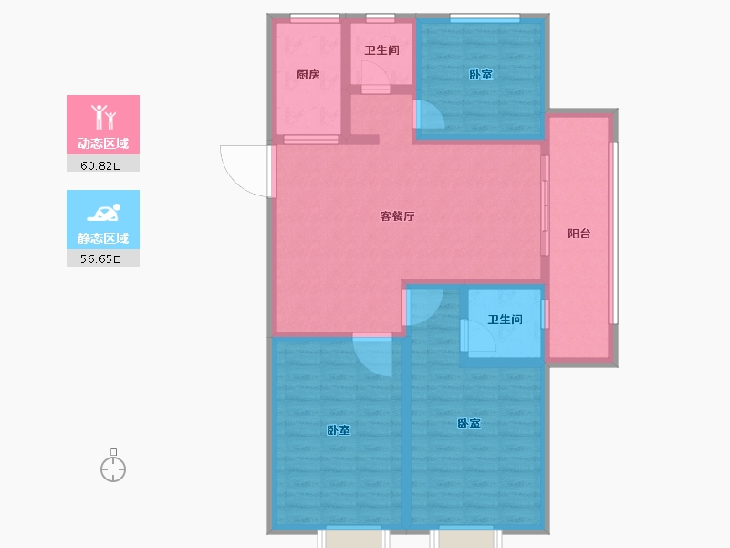 山东省-泰安市-融锦·锦华园-105.13-户型库-动静分区