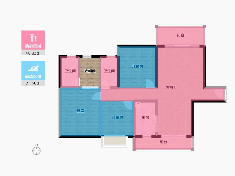 广东省-东莞市-碧桂园城央壹品-99.32-户型库-动静分区