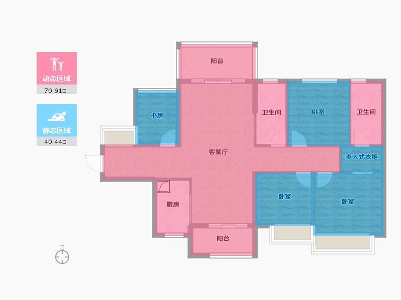 广东省-汕头市-时代中国天韵雅苑-99.75-户型库-动静分区