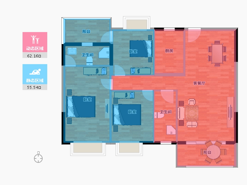 广东省-清远市-江畔华庭-107.60-户型库-动静分区