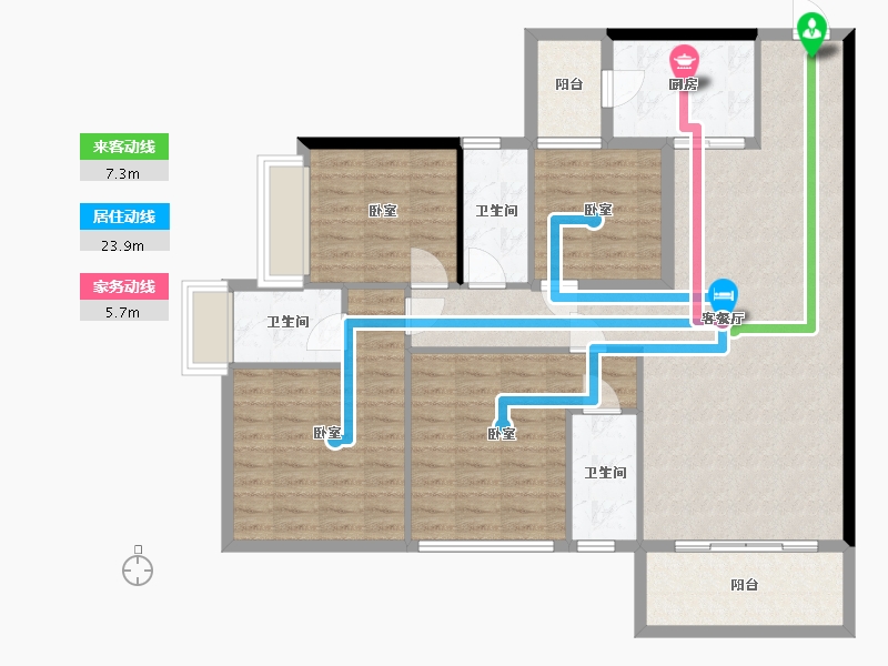 广东省-梅州市-芹洋观邸-117.85-户型库-动静线