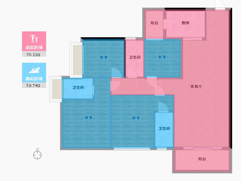 广东省-梅州市-芹洋观邸-117.85-户型库-动静分区