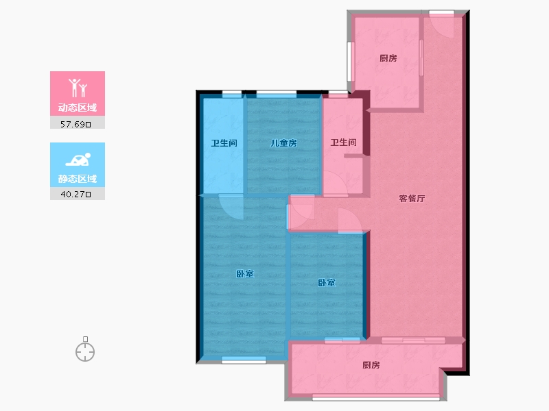 福建省-福州市-金辉中央铭著-88.17-户型库-动静分区