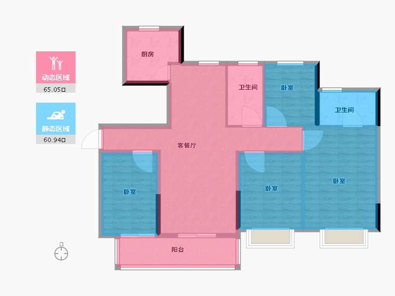 湖南省-长沙市-中梁·星都荟-114.00-户型库-动静分区