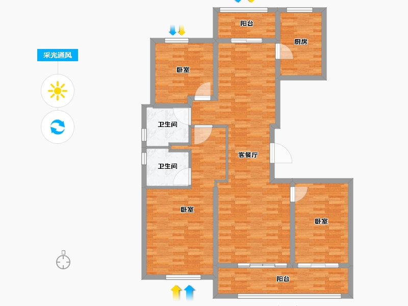 河南省-开封市-融创开封宸院-109.99-户型库-采光通风