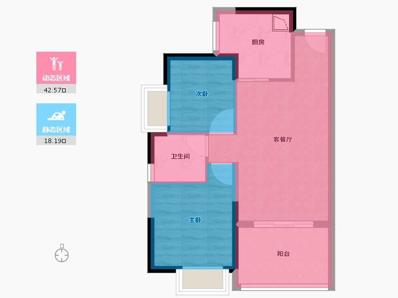 广东省-深圳市-佳兆业盐田城市广场一期-53.85-户型库-动静分区