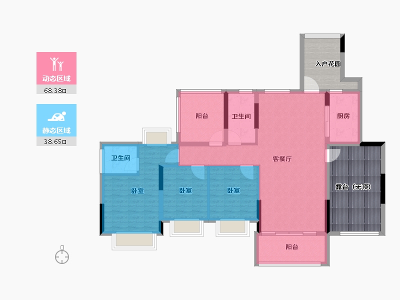 广东省-深圳市-金裕星河丹堤-119.02-户型库-动静分区