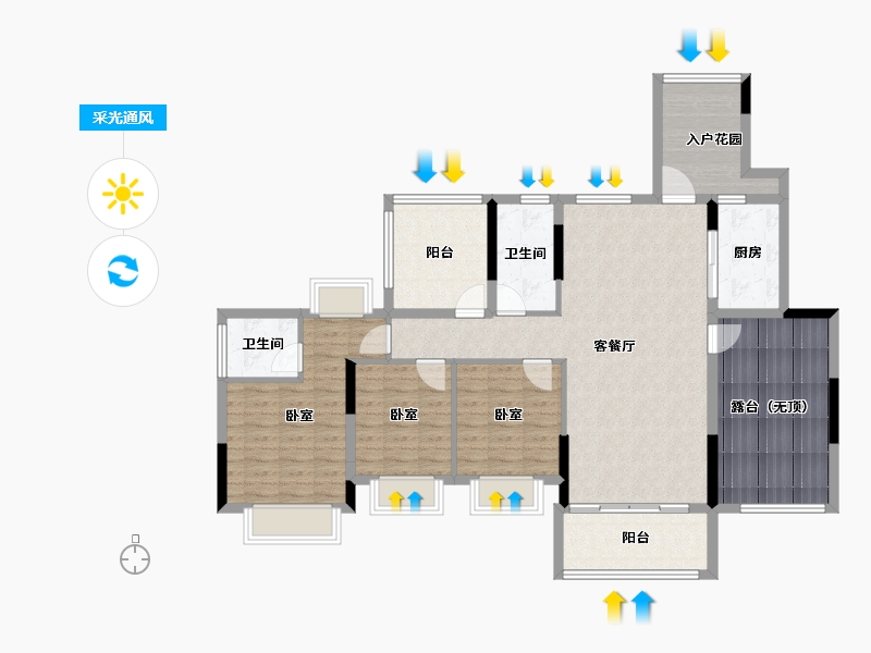 广东省-深圳市-金裕星河丹堤-119.02-户型库-采光通风