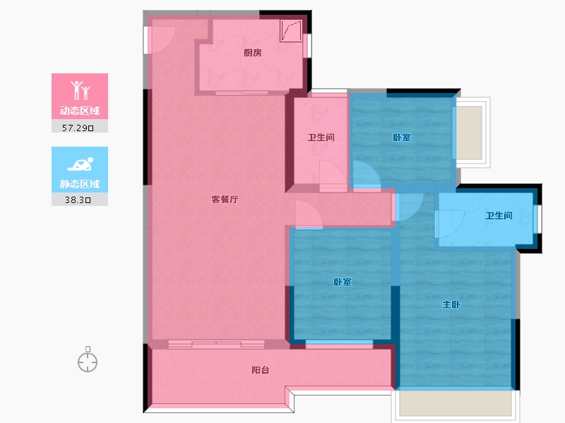 广东省-珠海市-天庆·晋海岸-84.52-户型库-动静分区