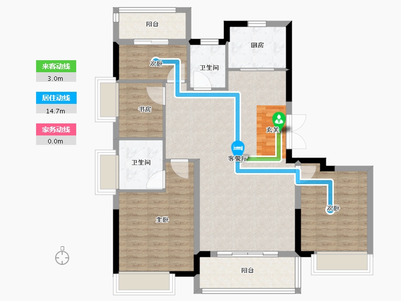 福建省-福州市-世茂福晟·雲樾東升-99.99-户型库-动静线