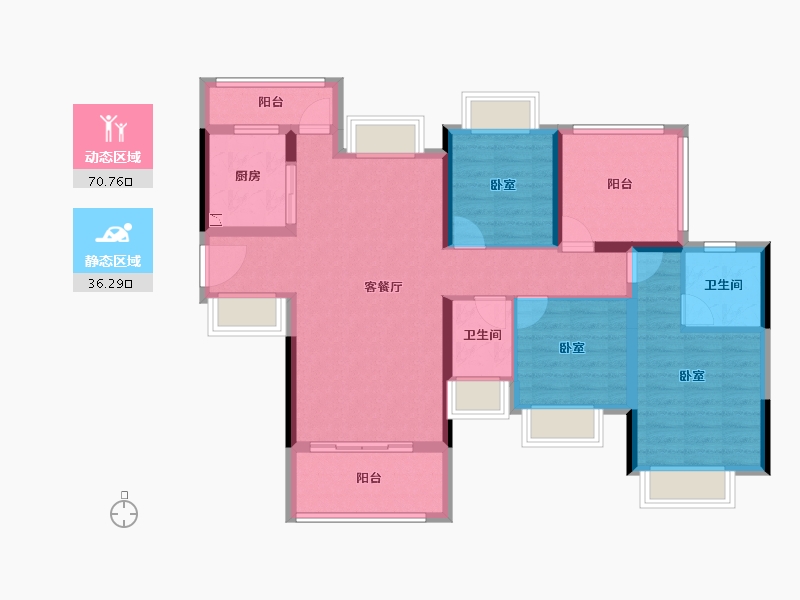 广东省-深圳市-金裕星河丹堤-94.71-户型库-动静分区