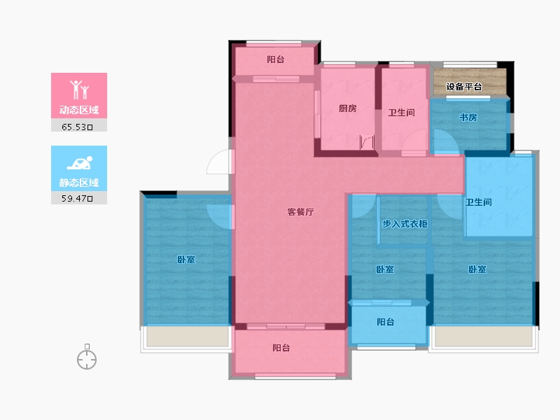 浙江省-嘉兴市-路劲嘉禾金茂府-114.00-户型库-动静分区