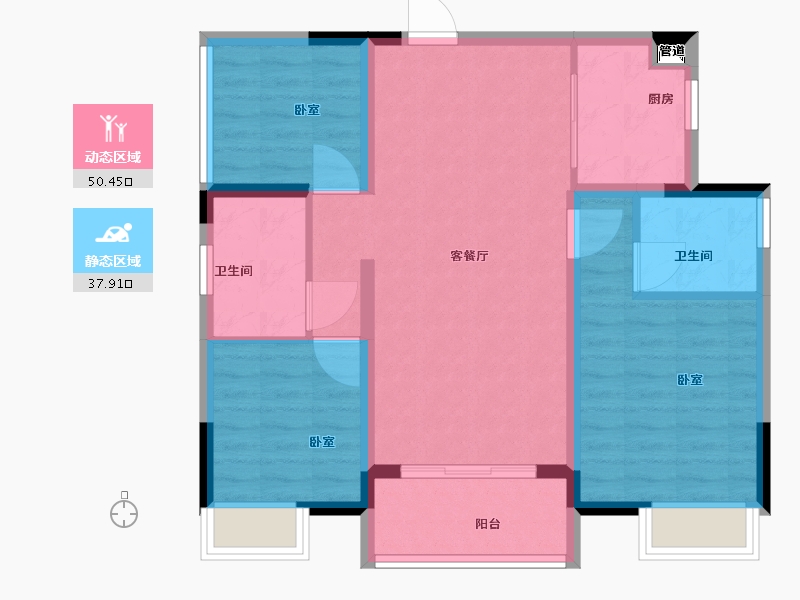 广东省-广州市-华润置地·广州瑞府-79.00-户型库-动静分区