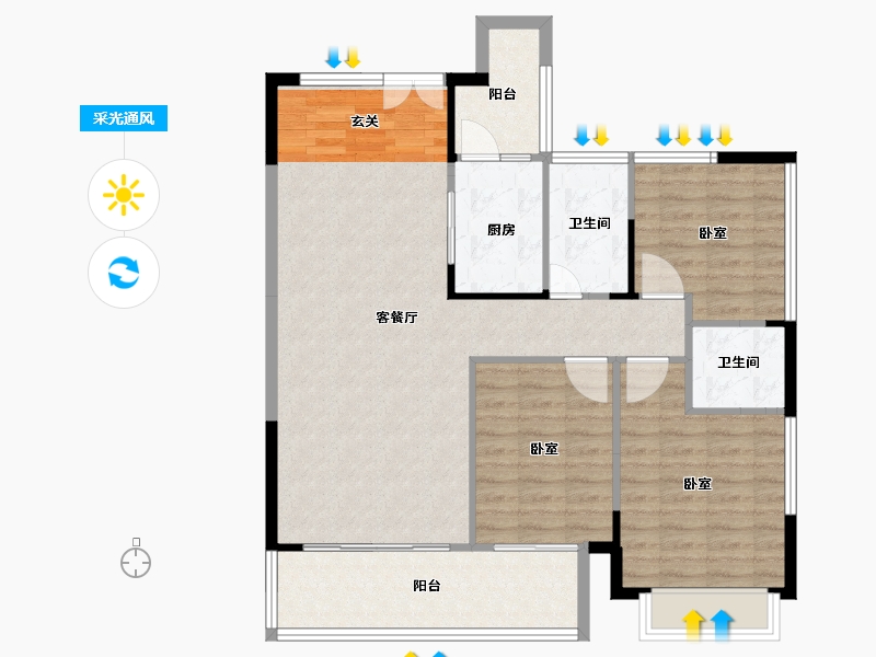 湖南省-怀化市-麻阳民投·长寿小镇-102.79-户型库-采光通风