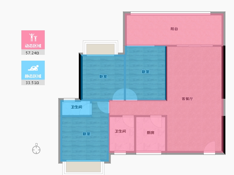 广东省-江门市-东方华城-82.79-户型库-动静分区