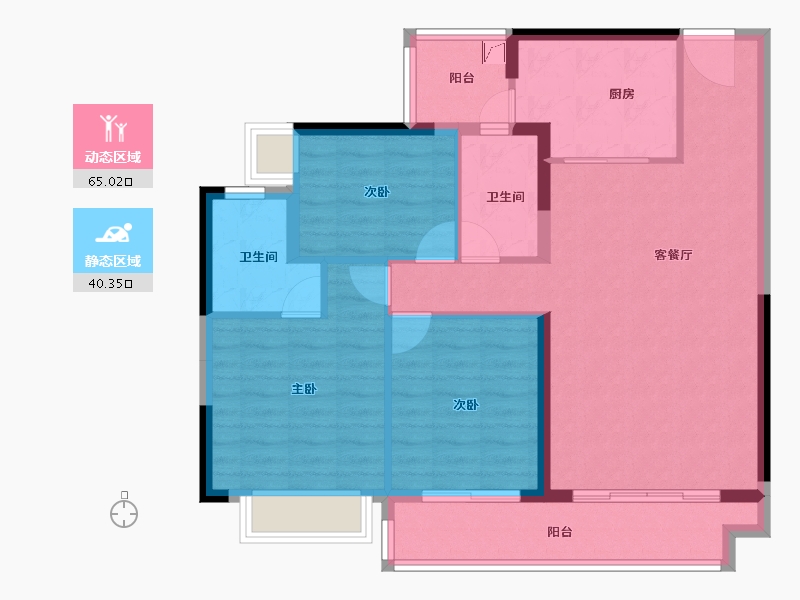 广东省-阳江市-敏捷云锦华府-94.63-户型库-动静分区