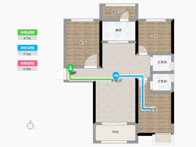 陕西省-西安市-满堂悦MOMΛ-86.49-户型库-动静线