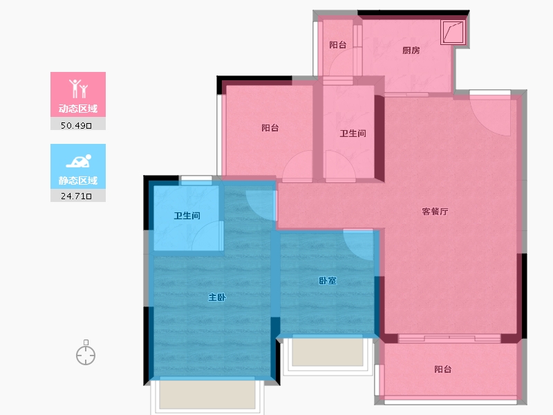 广东省-佛山市-颐安天朗名庭-65.87-户型库-动静分区