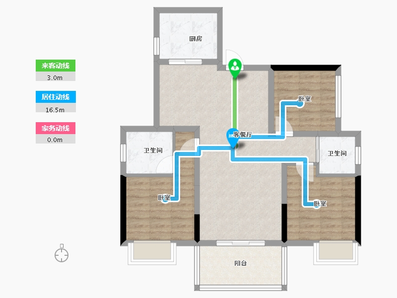 湖南省-长沙市-梨江鑫苑-80.48-户型库-动静线