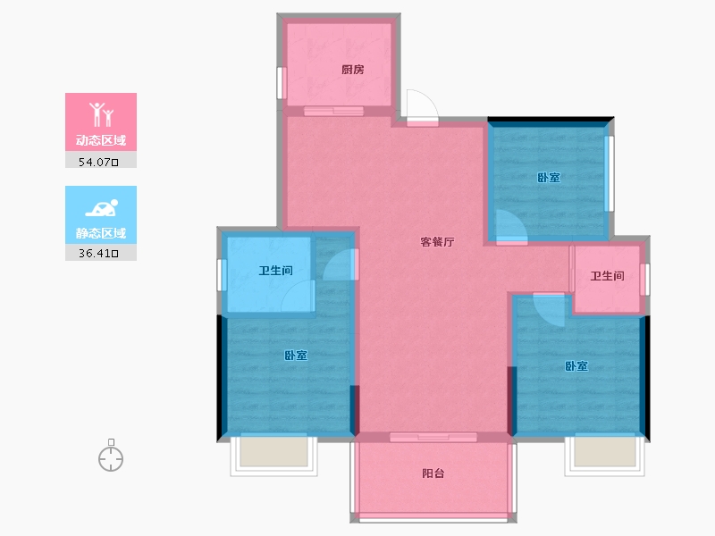 湖南省-长沙市-梨江鑫苑-80.48-户型库-动静分区