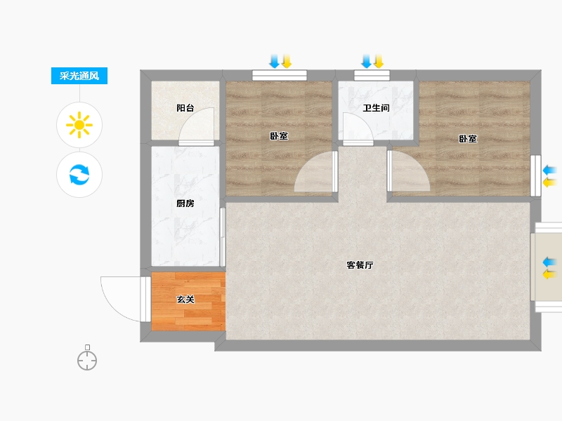 湖南省-怀化市-嘉鸿天街（榆园）-46.54-户型库-采光通风