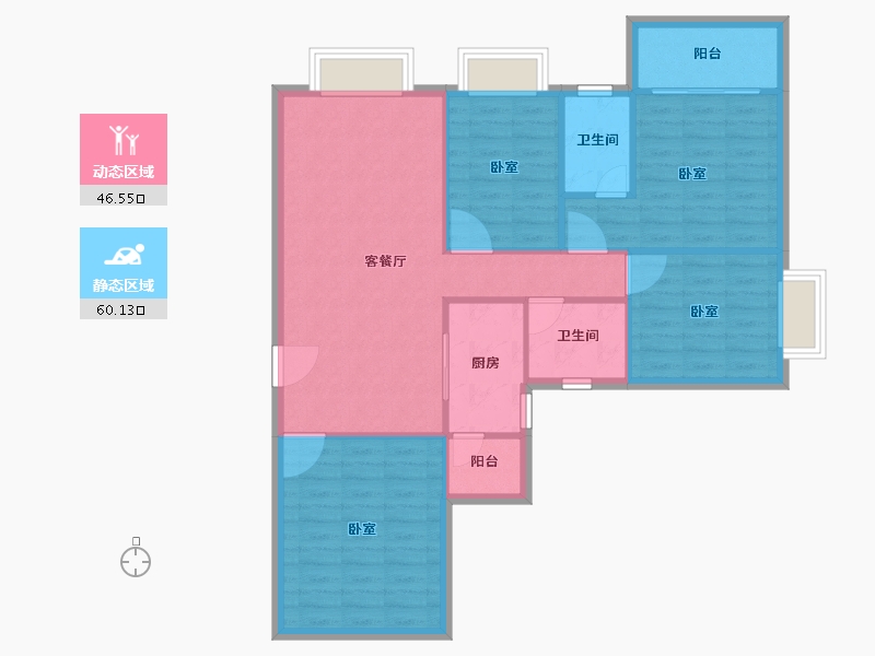 湖南省-怀化市-嘉鸿天街（榆园）-97.39-户型库-动静分区