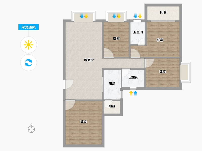 湖南省-怀化市-嘉鸿天街（榆园）-97.39-户型库-采光通风