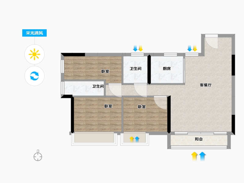 湖南省-郴州市-橙香家园-82.01-户型库-采光通风