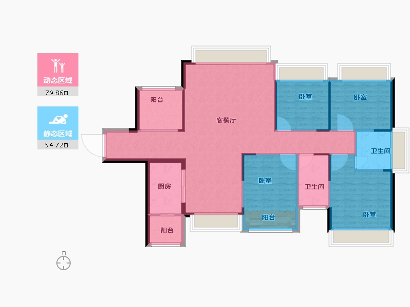 湖南省-常德市-嘉美·桃花源府-123.34-户型库-动静分区