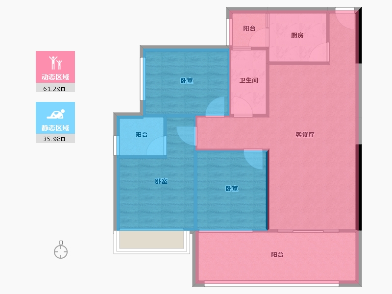 广东省-江门市-东方华城-88.70-户型库-动静分区