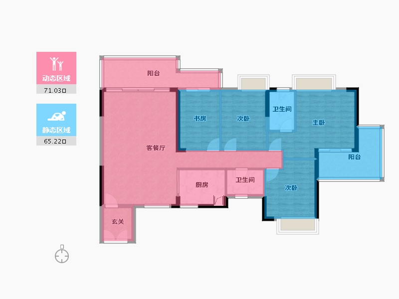 广东省-清远市-金地辉煌·富域城-123.05-户型库-动静分区