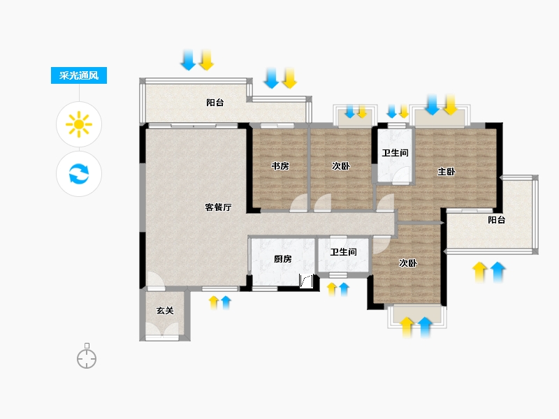 广东省-清远市-金地辉煌·富域城-123.05-户型库-采光通风