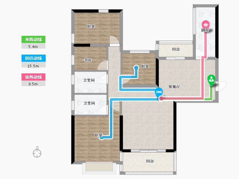 湖南省-长沙市-恒大揽湖苑-115.99-户型库-动静线