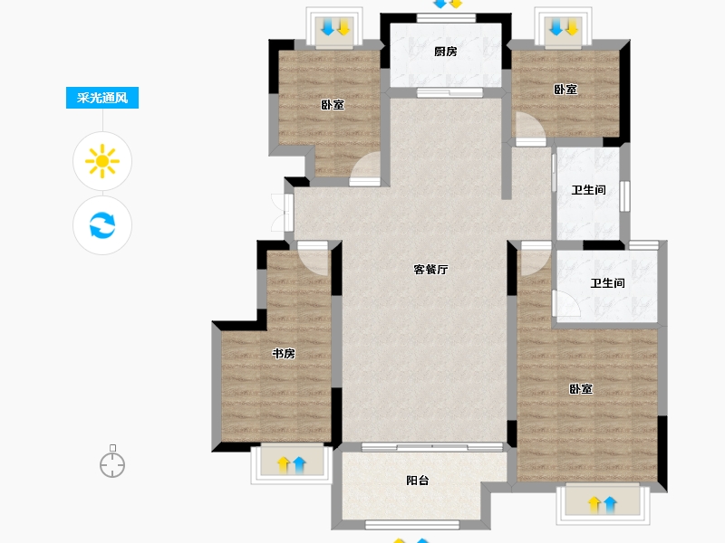 河南省-开封市-路劲九郡-104.00-户型库-采光通风