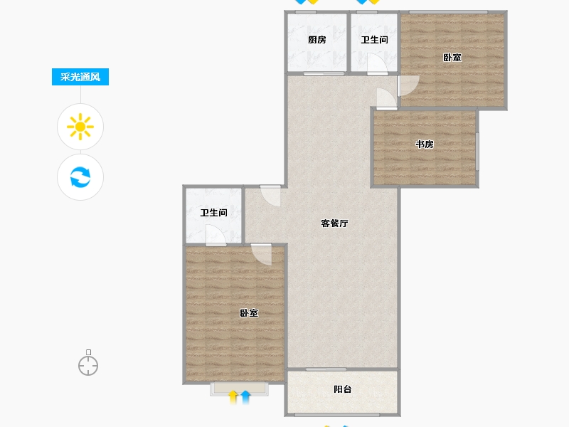 浙江省-湖州市-中梁首府-108.84-户型库-采光通风