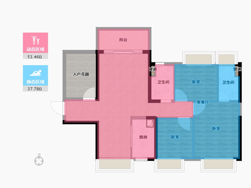 广东省-韶关市-保利紫山-89.96-户型库-动静分区