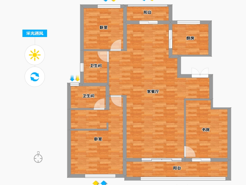 河南省-开封市-融创开封宸院-113.00-户型库-采光通风