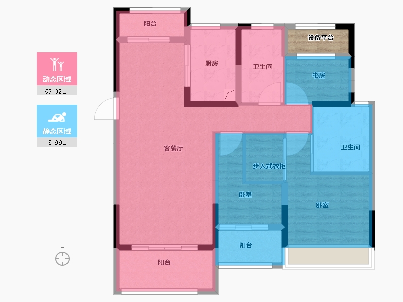 浙江省-嘉兴市-路劲嘉禾金茂府-100.00-户型库-动静分区