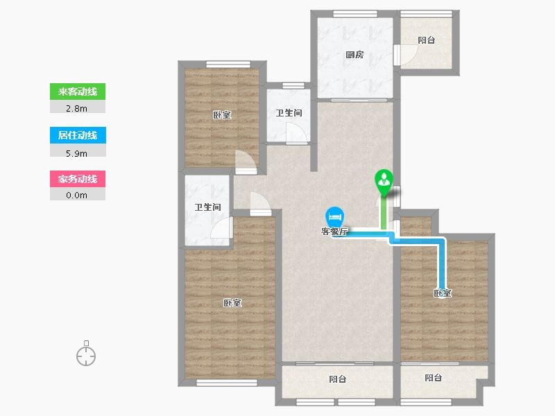 山东省-淄博市-聚恒逸居馨苑-110.76-户型库-动静线