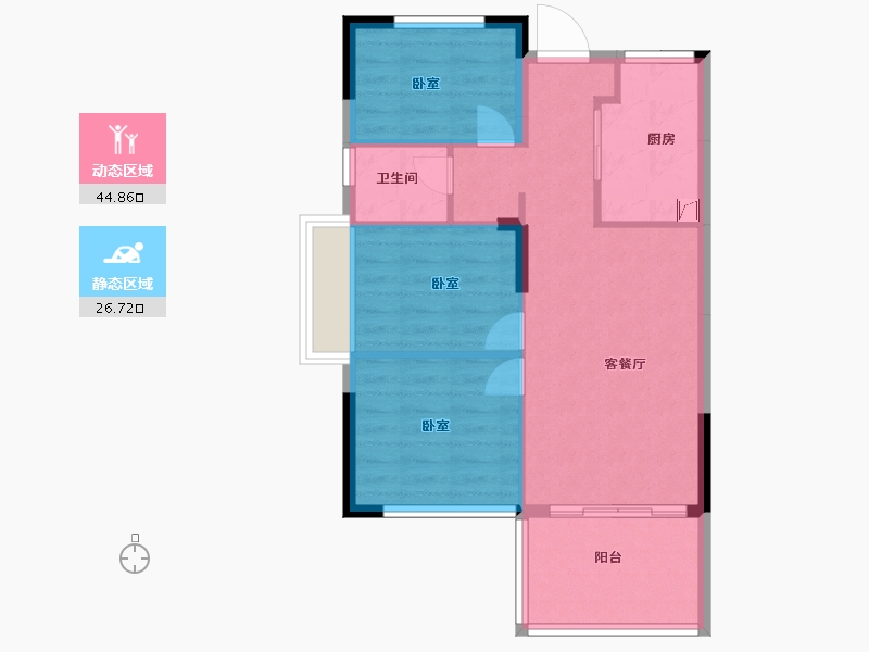 浙江省-嘉兴市-孔雀城悦珑湾-64.00-户型库-动静分区