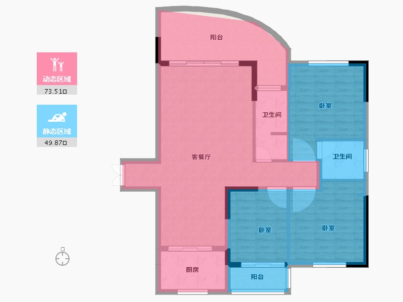 湖南省-怀化市-金沙湾·滨江学苑-113.09-户型库-动静分区