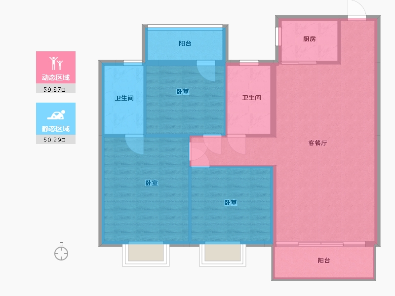 湖南省-郴州市-华恒首府-100.03-户型库-动静分区